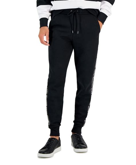 michael kors men's slim-fit logo-tape joggers|Pants .